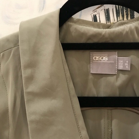 Asos sage / moss green collared romper 4 - Picture 4 of 5